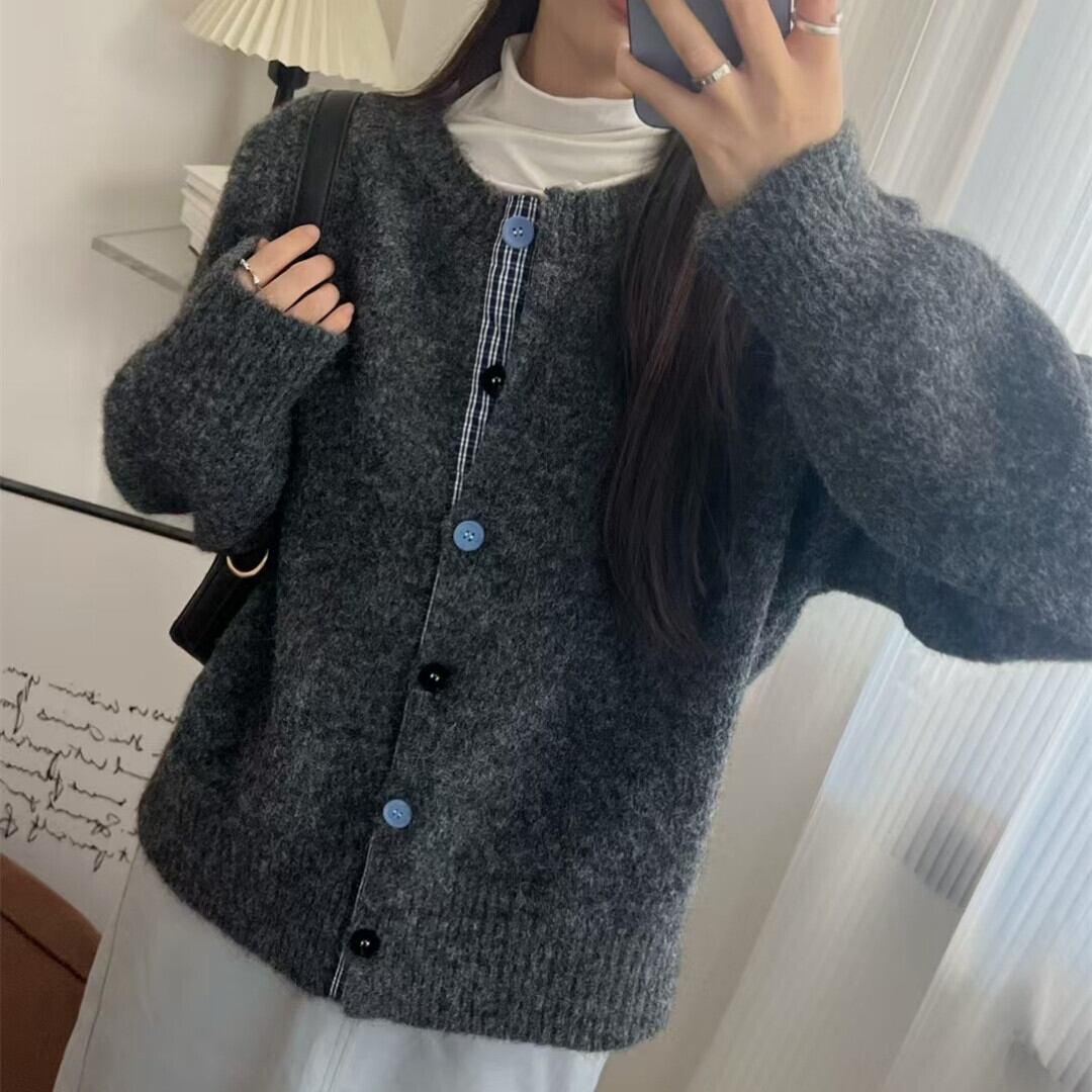 【outer】切り替えニットカーデ　M29006