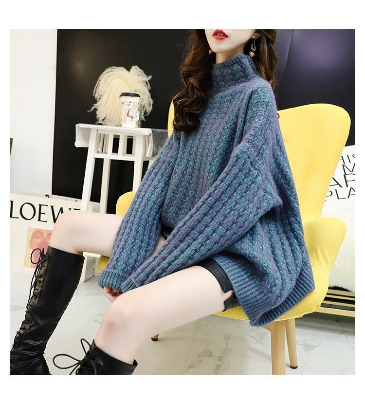【tops】秋冬新作!韓国系着心地良いルーズ厚手合わせやすいゆったりセーター G3657