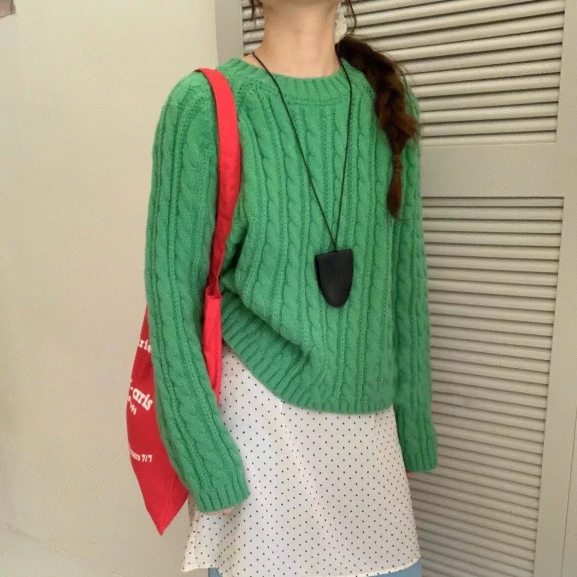 【tops】無地ニットセーター　M27041