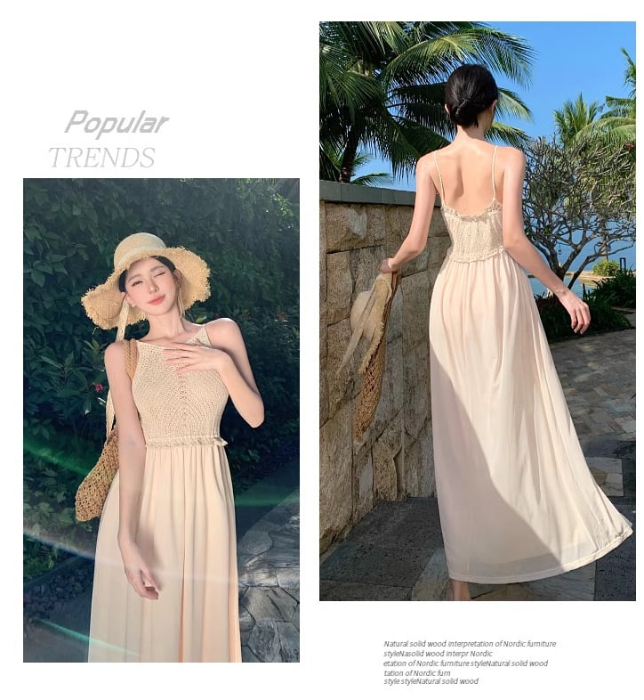 【dress】ニット切り替えワンピース　M24762