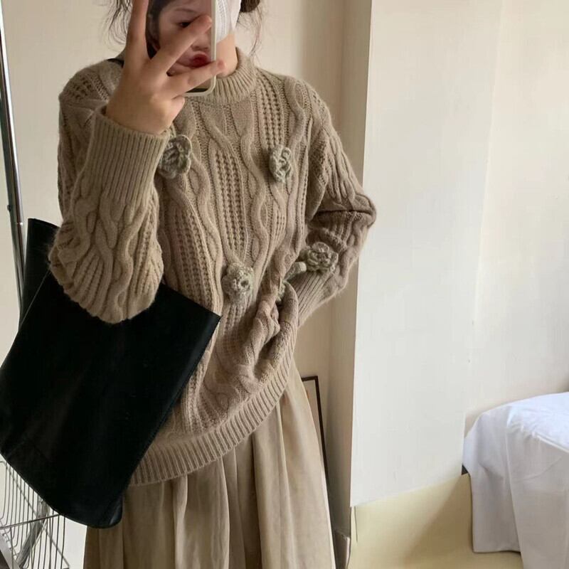 【tops】クルーネックニットセーター　M19144