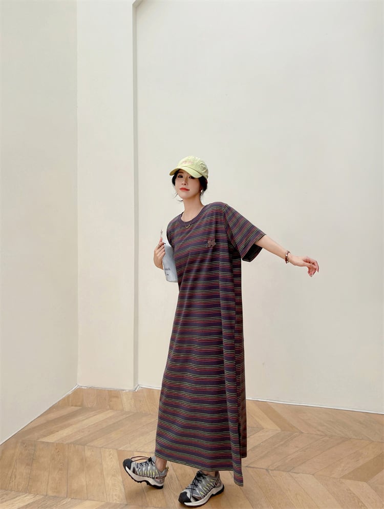 【dress】ストライプ柄ワンピース　M24933