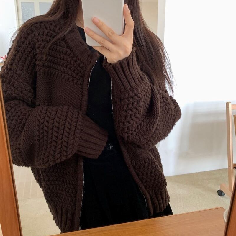 【outer】ニットカーディガン Q7149