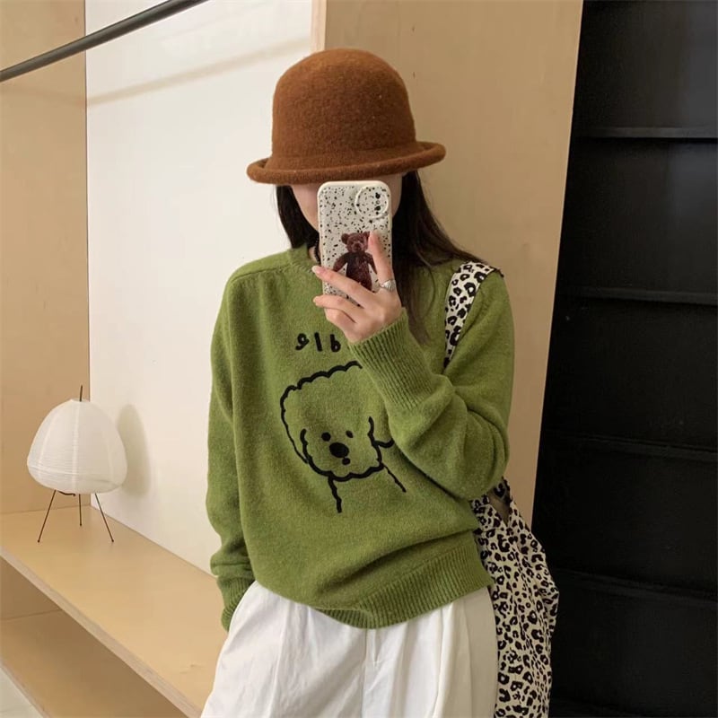 【tops】刺繍ニットセーター　M27249