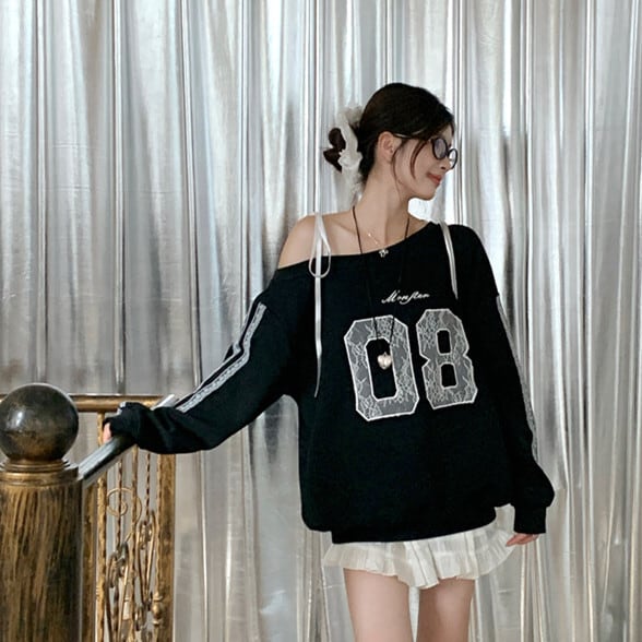 【tops】オフショルダープルオーバー　M26038
