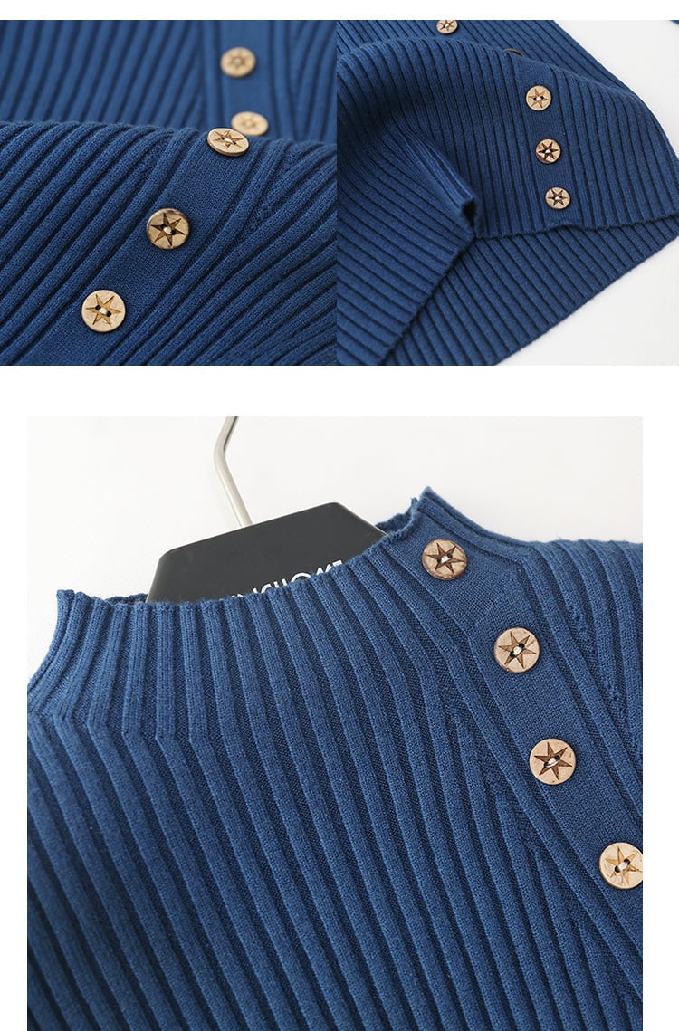 【tops】ボタンデザインニットトップス　M27410