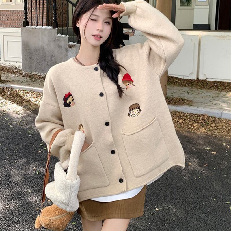 【outer】クルーネックニットカーデ　M19183