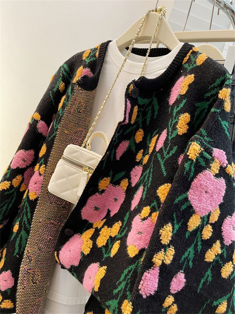 【outer】ジャカードニットカーデ　M28933
