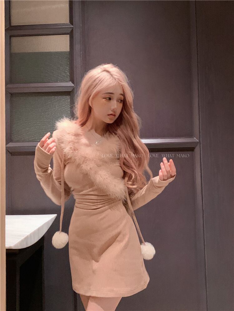 【dress】ファーニットワンピース　M28195
