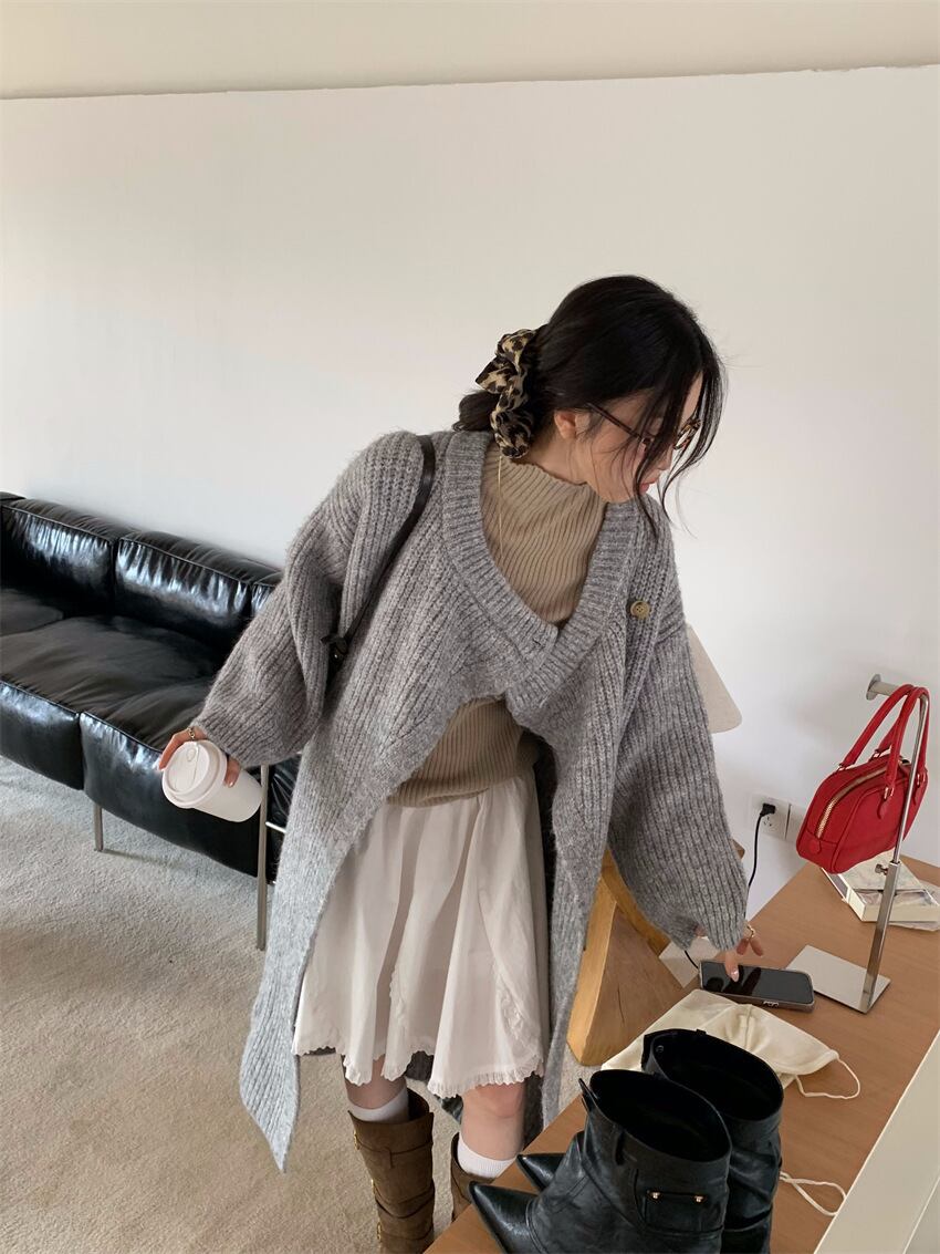 【outer】ロング丈ニットカーデ　M28394