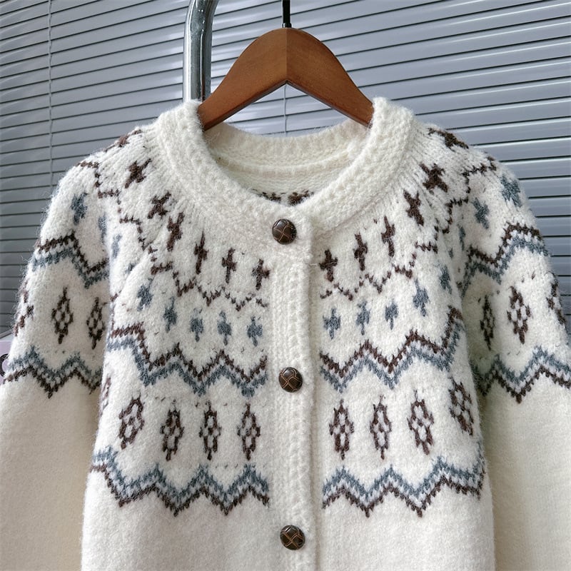 【outer】ジャカードニットカーデ　M28152