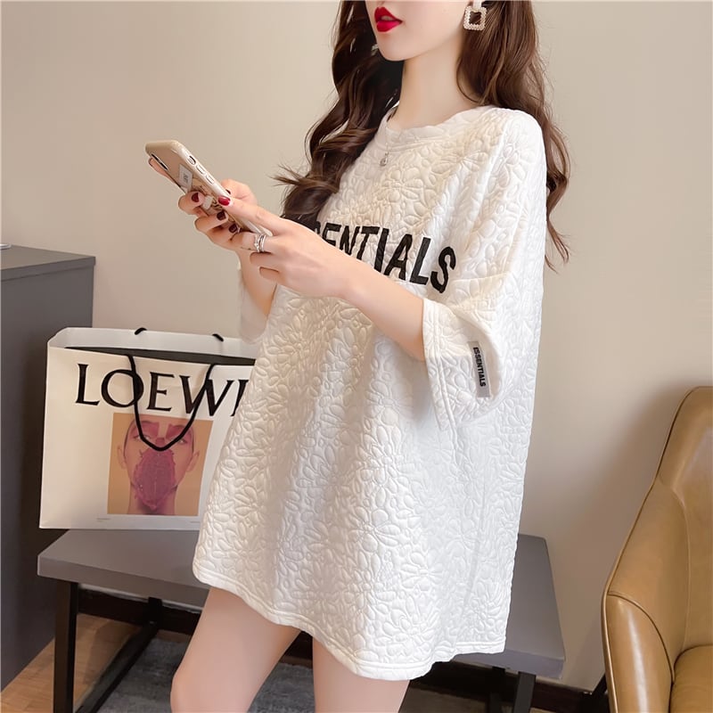 【tops】ラウンドネック半袖英字柄人気ゆったり着回しＴシャツF4969