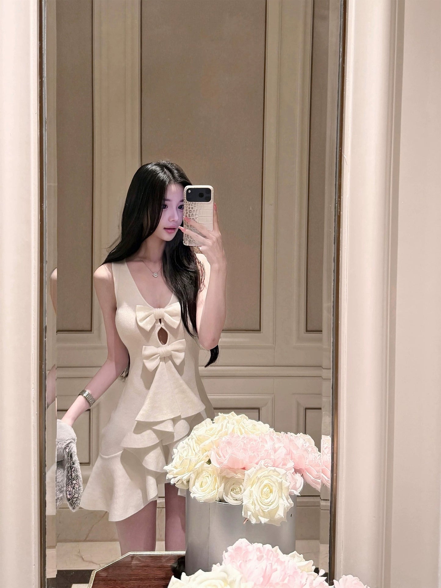 【dress】リボンミニワンピース　N3540
