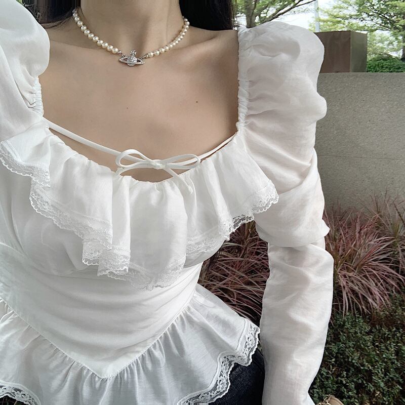 【tops】レースシャツトップス　M28793