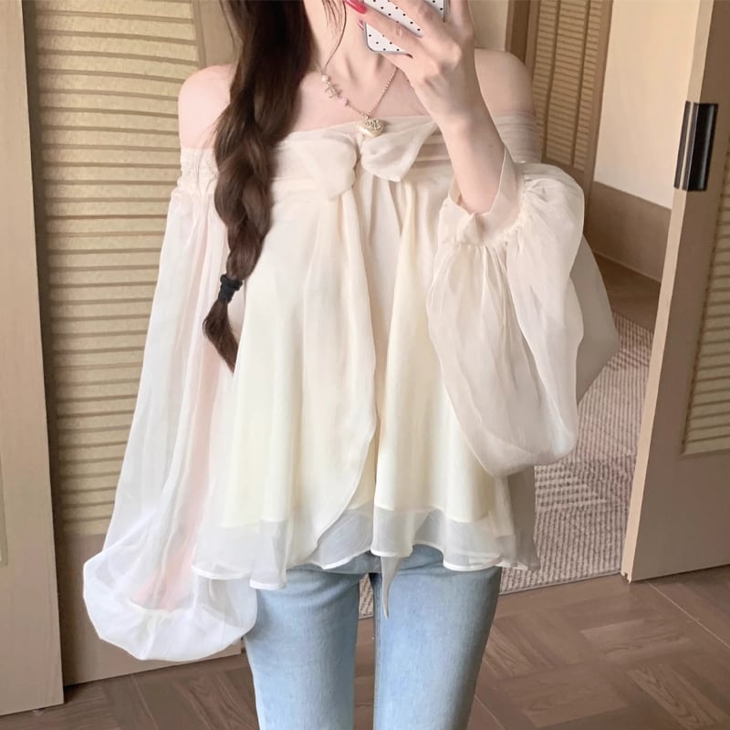 【tops】オフショルダーシフォントップス Q8367