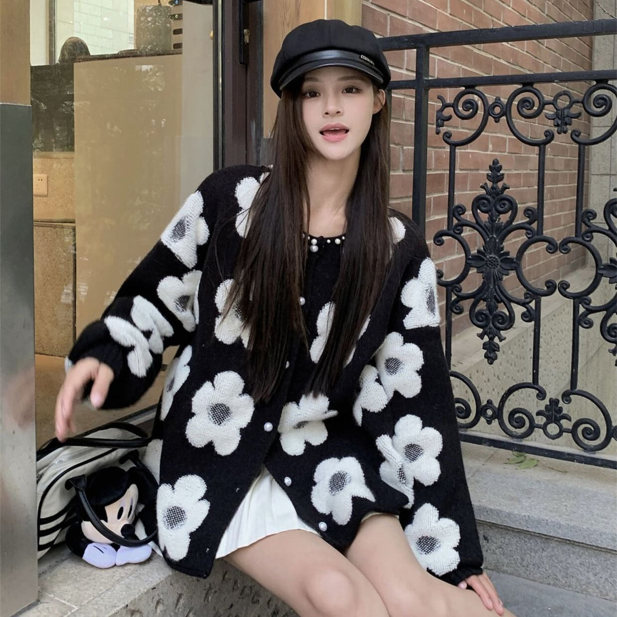 【outer】クルーネックニットカーデ　M27076