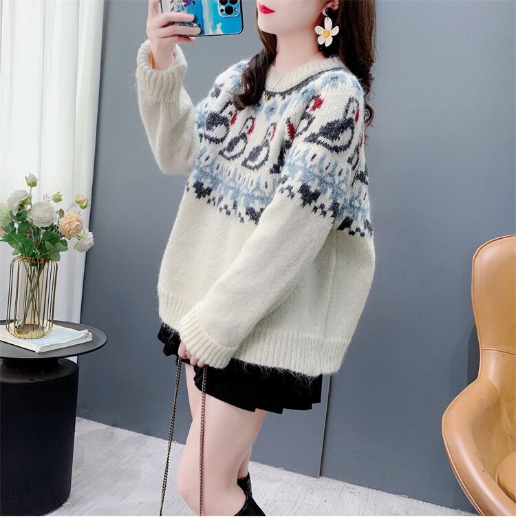 【tops】ジャカードニットセーター　M27647