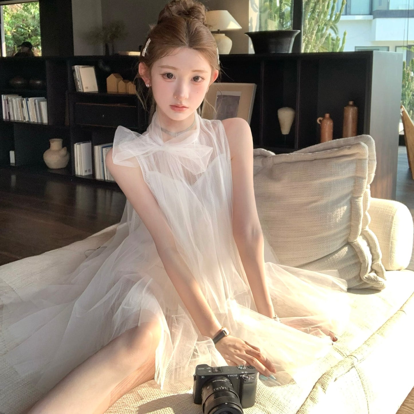 【dress】リボンチュールワンピース　M30759