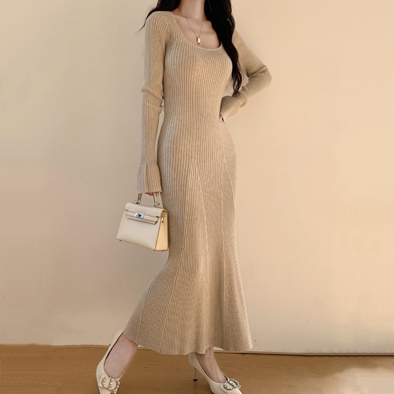 【dress】マーメイドニットワンピース　M26998
