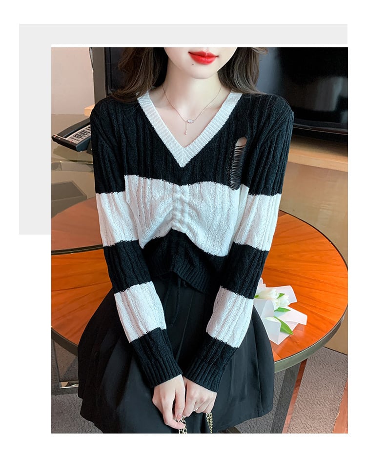 【tops】カットワークニットセーター　M25768