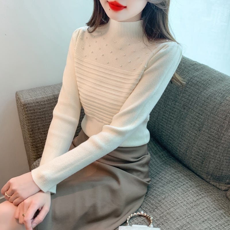 【tops】パールニットトップス　M27553