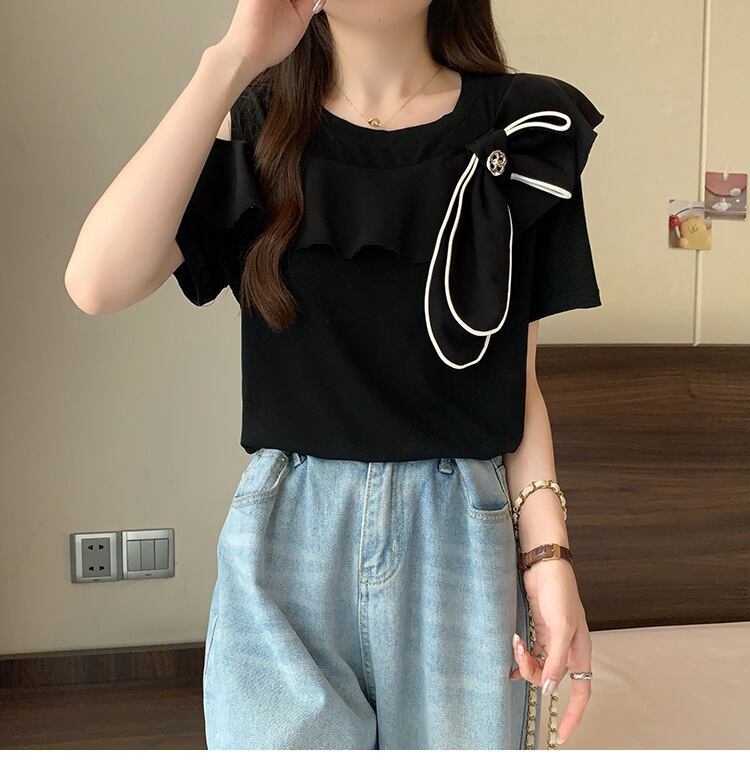 【tops】オフショルダー半袖TシャツG21044