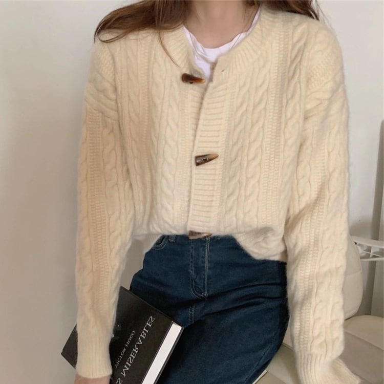 【outer】クルーネックニットカーデ　M27240
