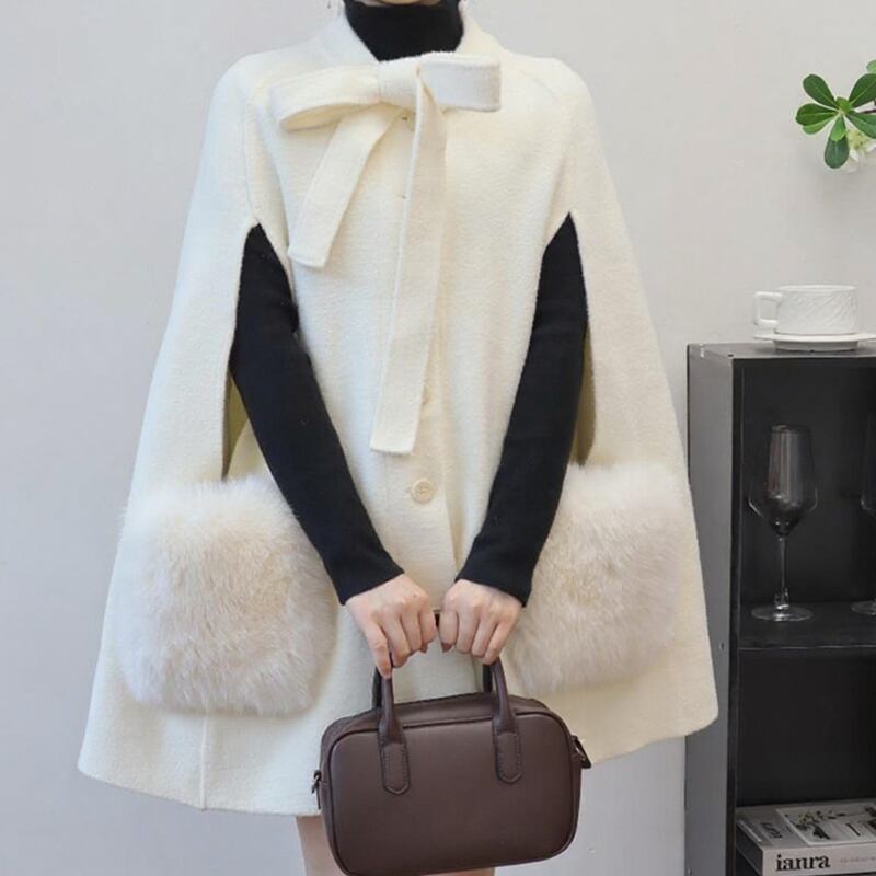 【outer】ポケットファーケープコート Q6699