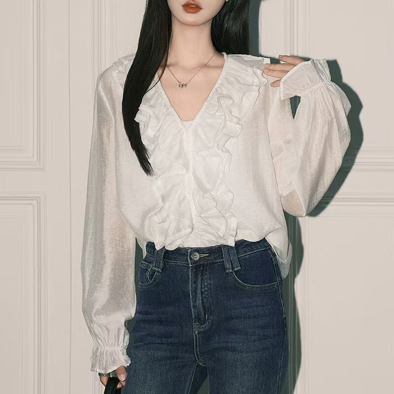 【tops】フリルブラウス　M29670