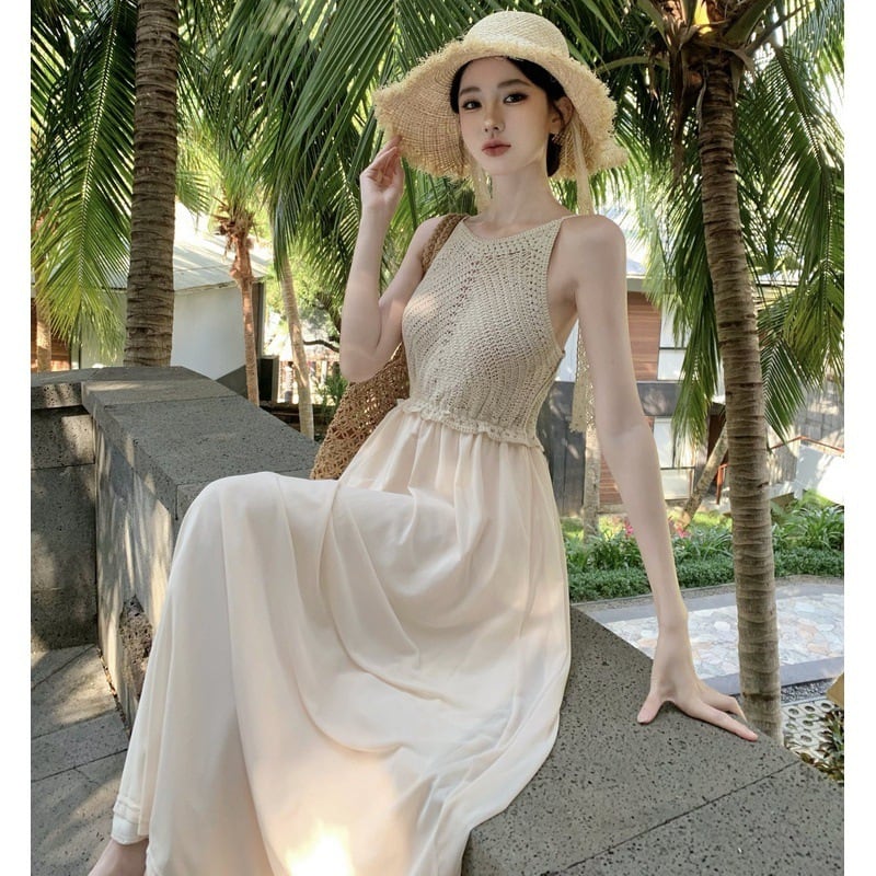 【dress】ニット切り替えワンピース　M24762