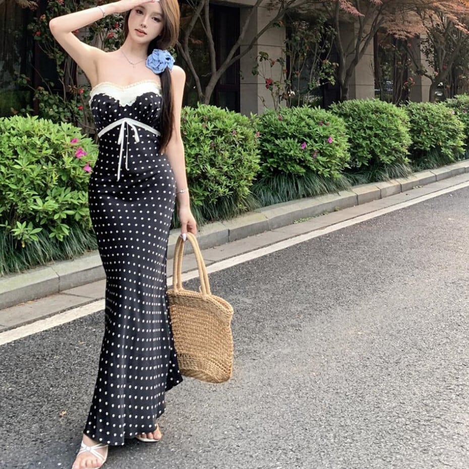 【dress】ドット柄ワンピース　M24123