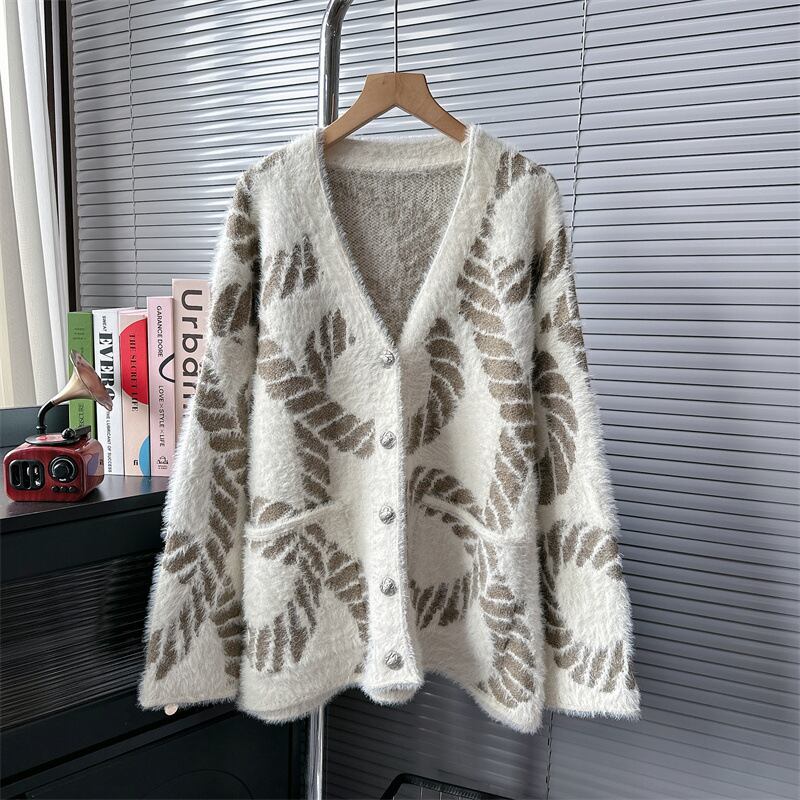 【outer】Vネックニットカーデ　M18545