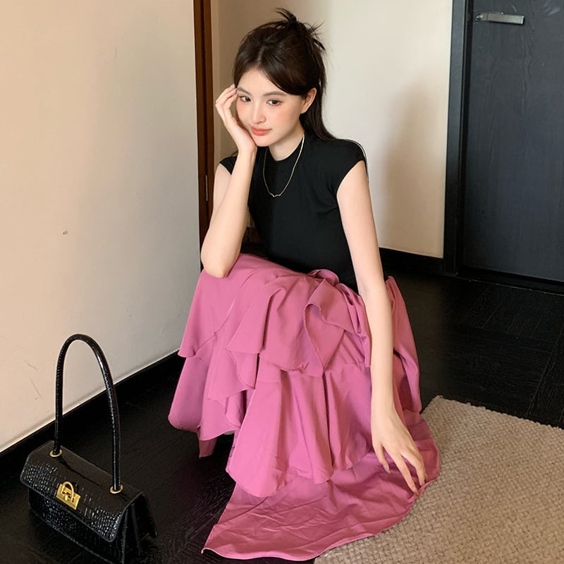 【dress】不規則 イレギュラードッキングワンピース　M23909