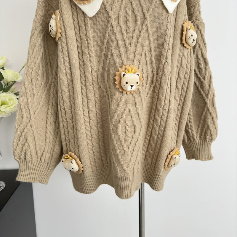 【tops】ドールカラーニットセーター　M27792