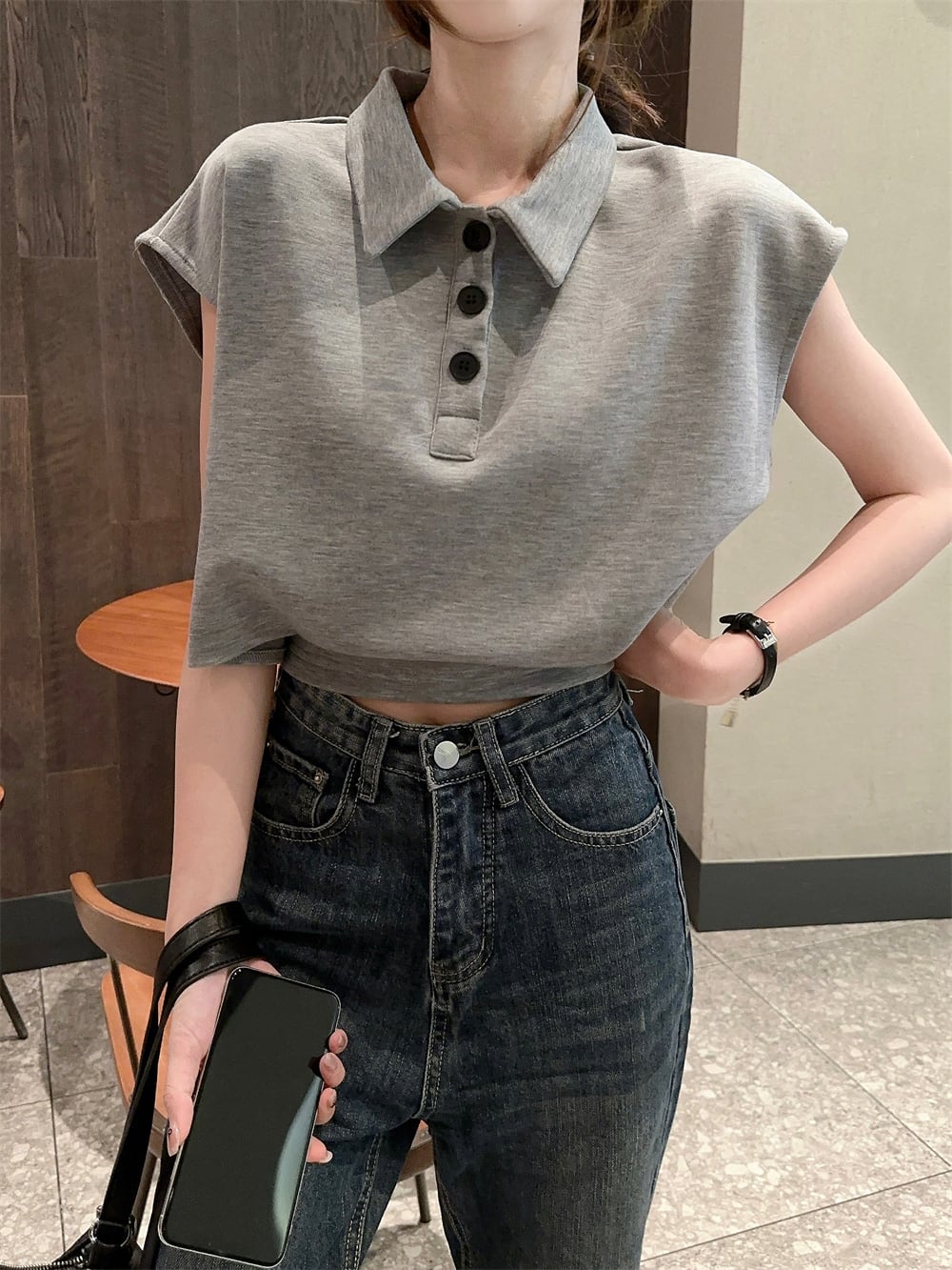 【tops】POLOネックTシャツ　M23916