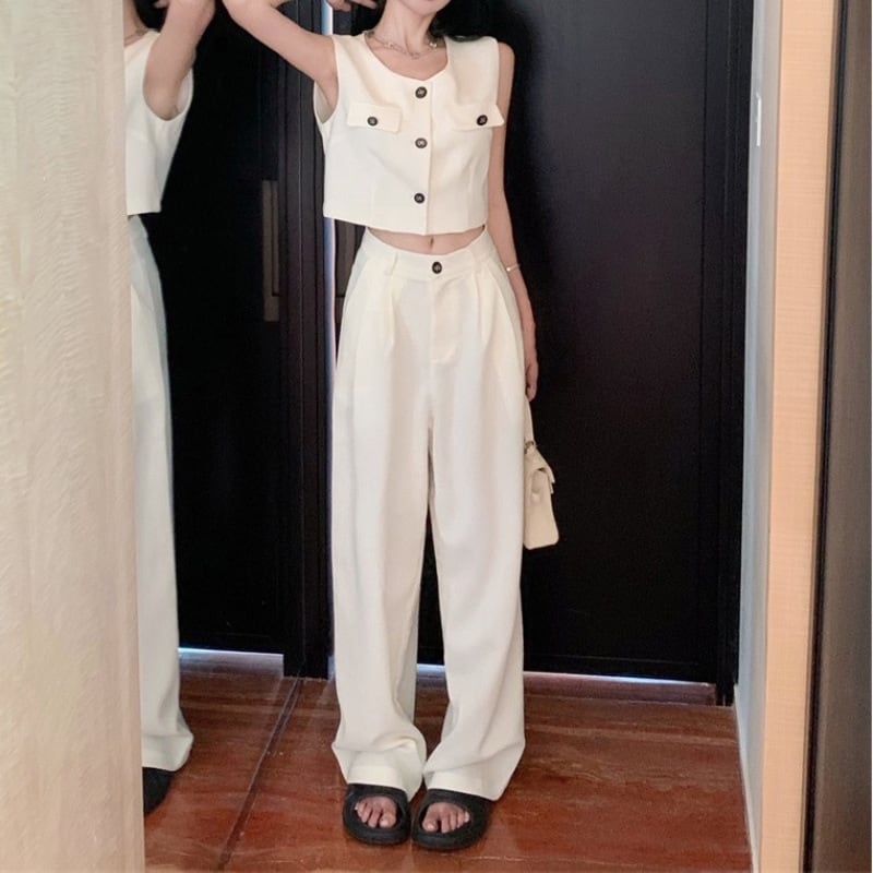 【set】タンクトップ+ガウチョパンツ2点セットF7278