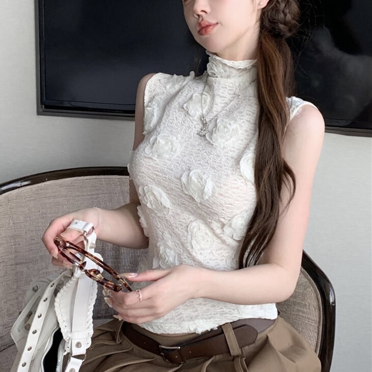 【tops】立体フラワートップス　M25196