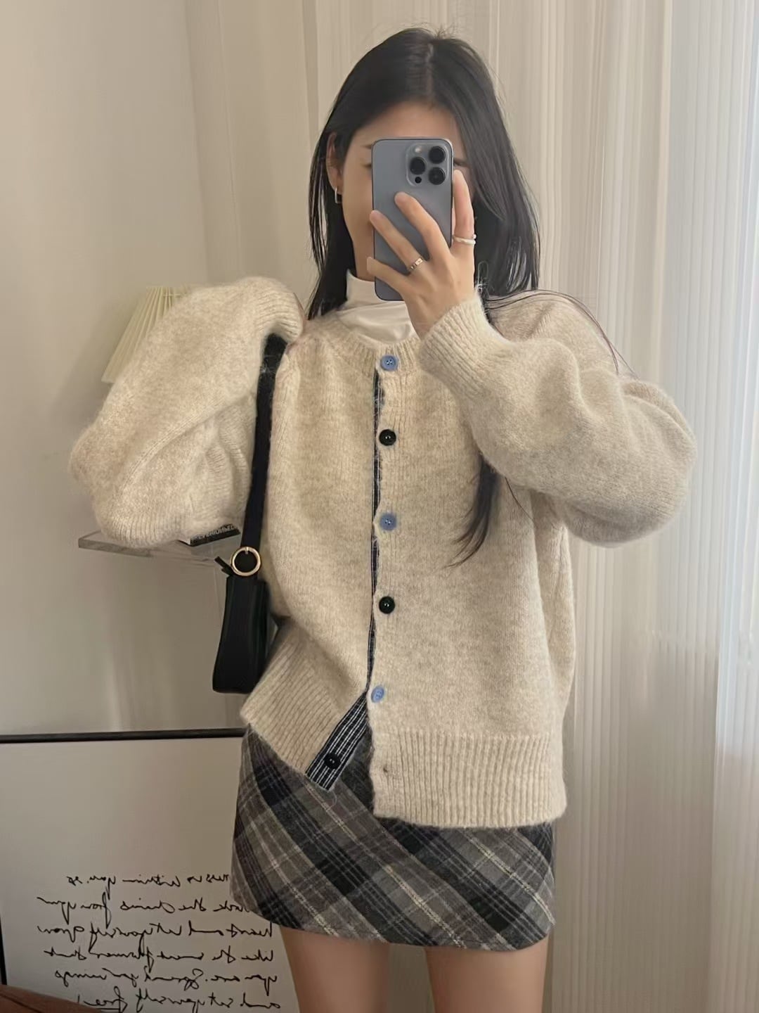 【outer】切り替えニットカーデ　M29006