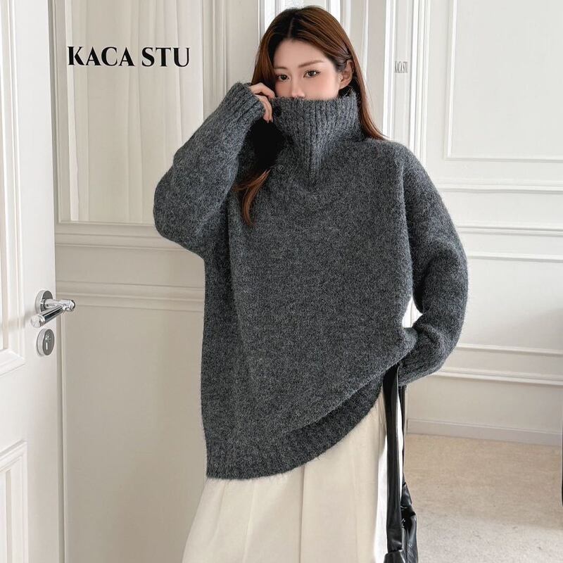 【tops】ハイネックニットトップス Q7033