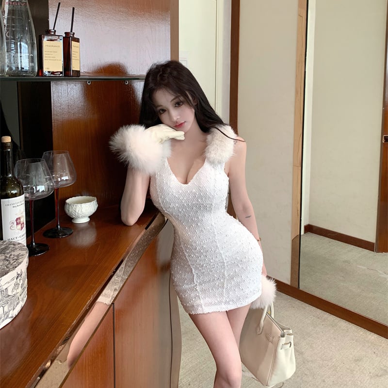 【dress】ファードッキングベストワンピース Q8042