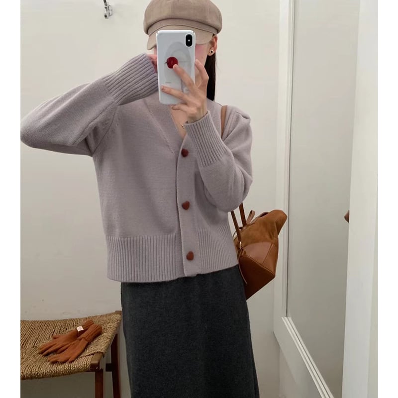 【outer】Vネックニットカーデ　M25858