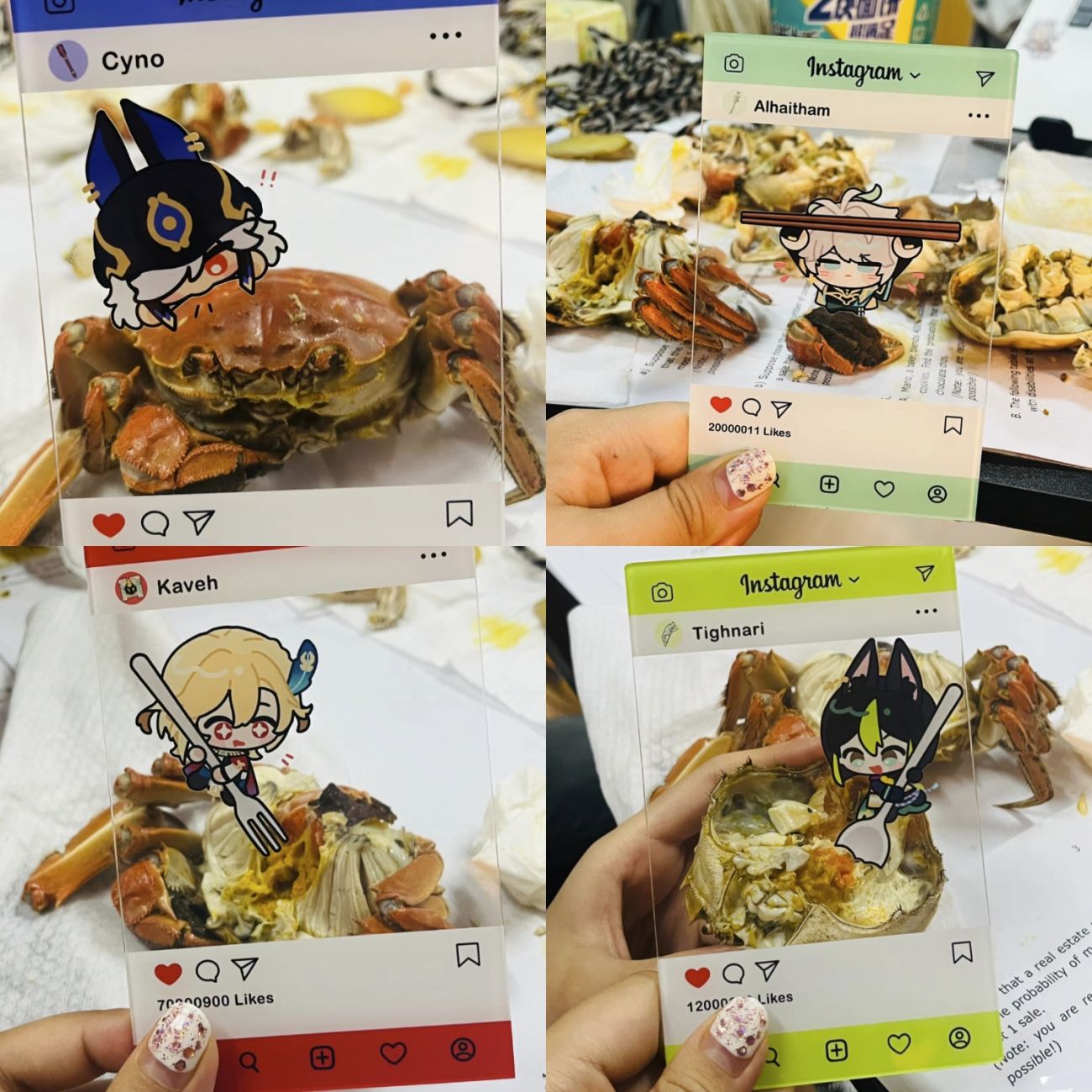 【GOODS】原神 ご飯を食べましょう クリアカード 4点セット Q2212