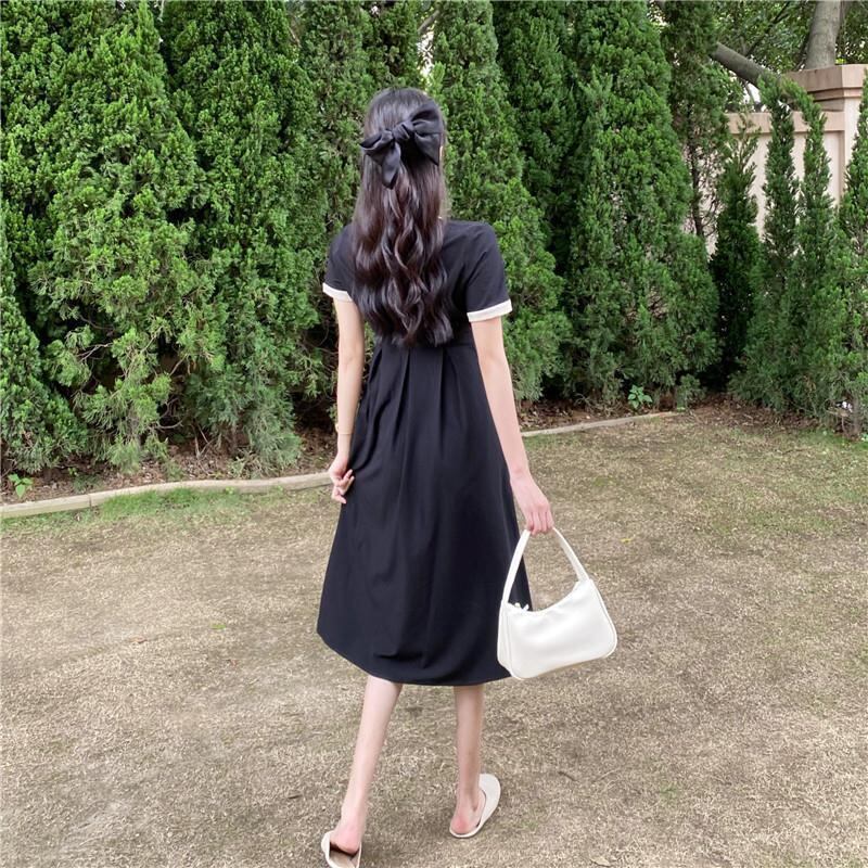 【dress】夏好感度UP!気質満点シンプルレトロレディース プラスサイズワンピース