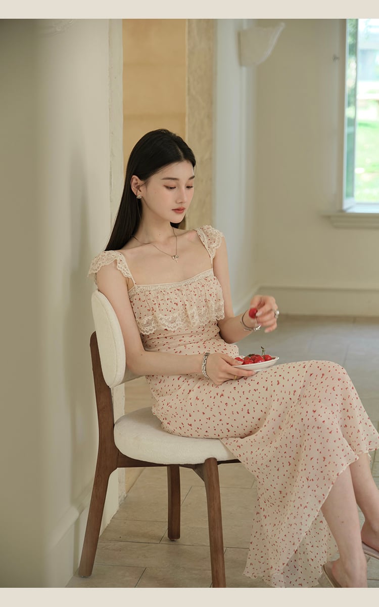 【dress】レースフリルキャミワンピース　M31661