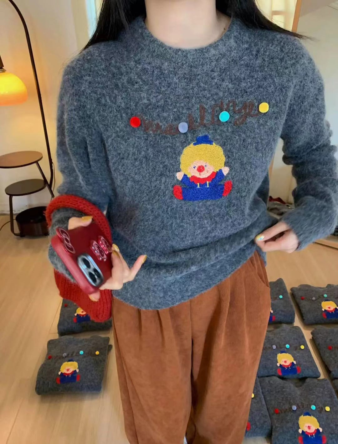 【tops】クルーネックニットセーター　M28729
