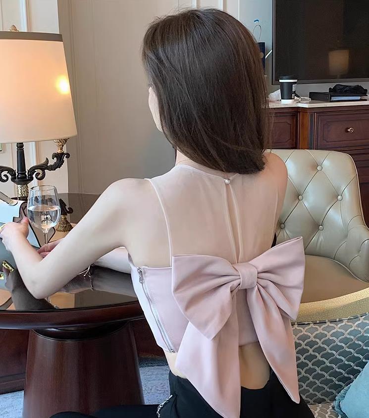 【tops】リボン付きタンクトップF7083