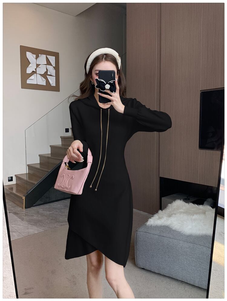 【dress】フード付きニットワンピース　M18536