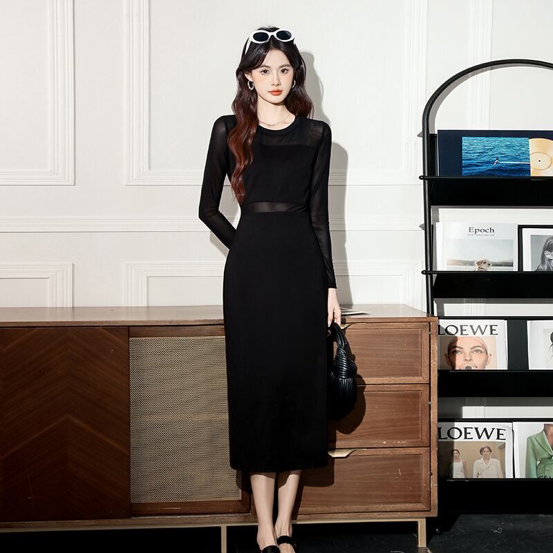 【dress】チュールドッキングワンピース Q7041