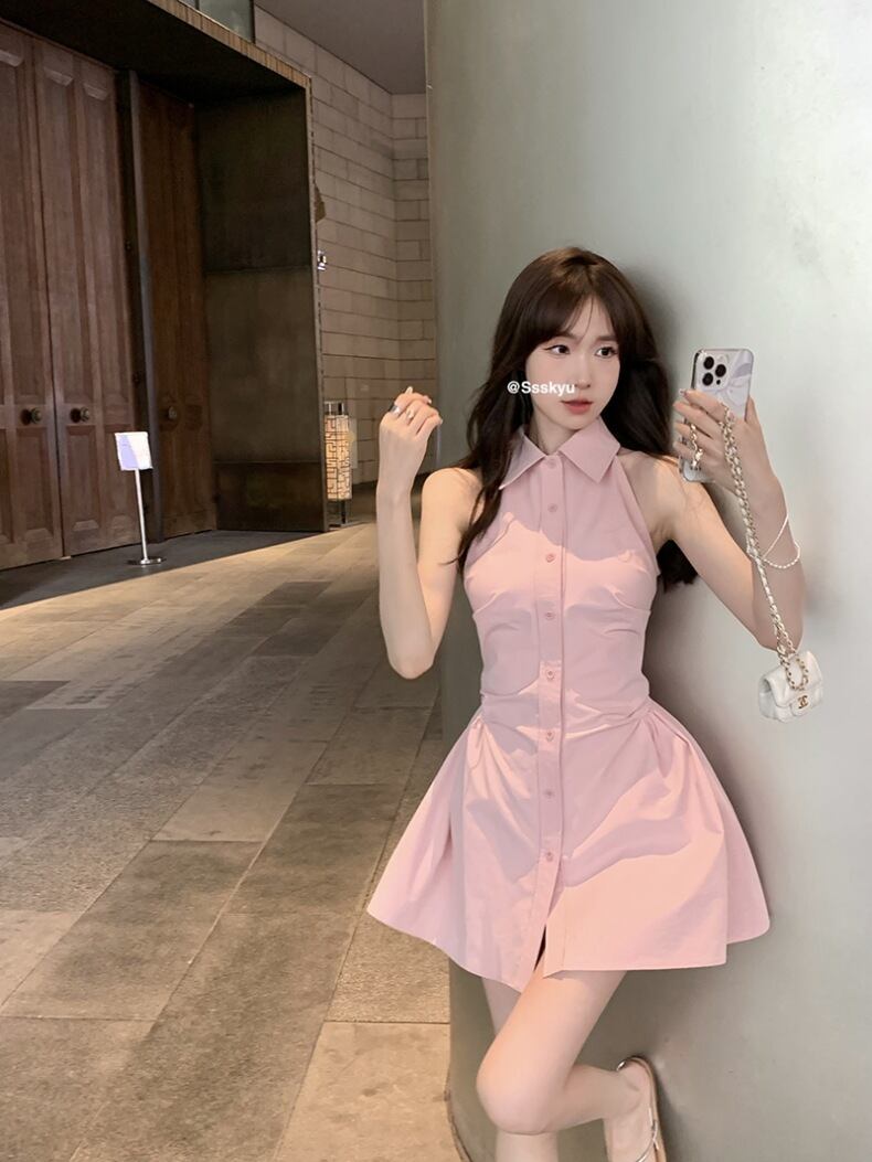 【dress】POLOネックシャツワンピース G20584