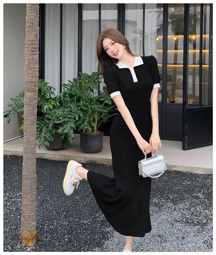 【dress】POLOネックニットワンピース G21110